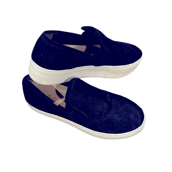 Loeffler Randall Black Cowhide Leather Kane Flat Slipon Platform Sneakers 7.5 - Picture 1 of 11